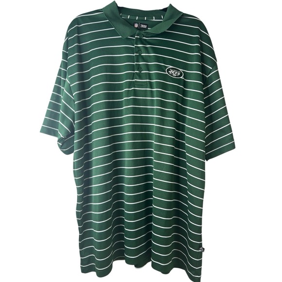Other - NFL Team Apparel New York Jets Polo Men's Size 2XL Green Striped Football Sports